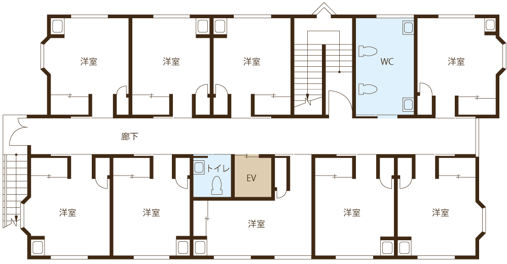 B棟2階見取図